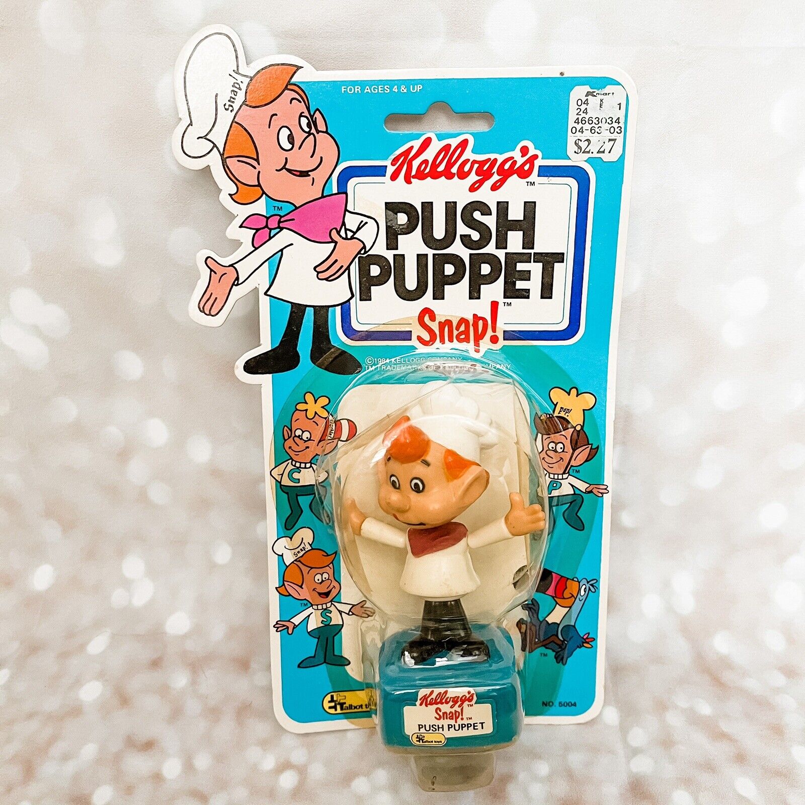 Vtg Kellogg\'s Push Puppet Snap Talbot Toys Rice Krispies 1984 New #5004