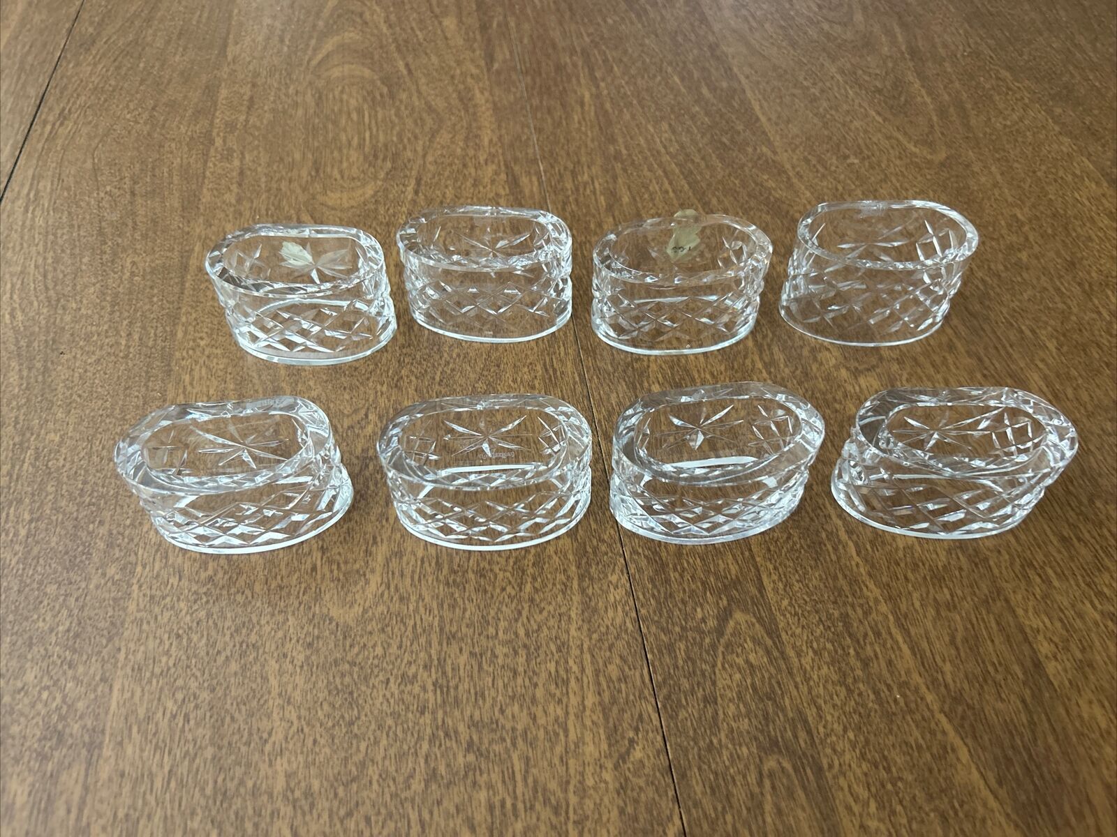Set Of 8 Waterford Crystal Alana Napkin Ring Holders