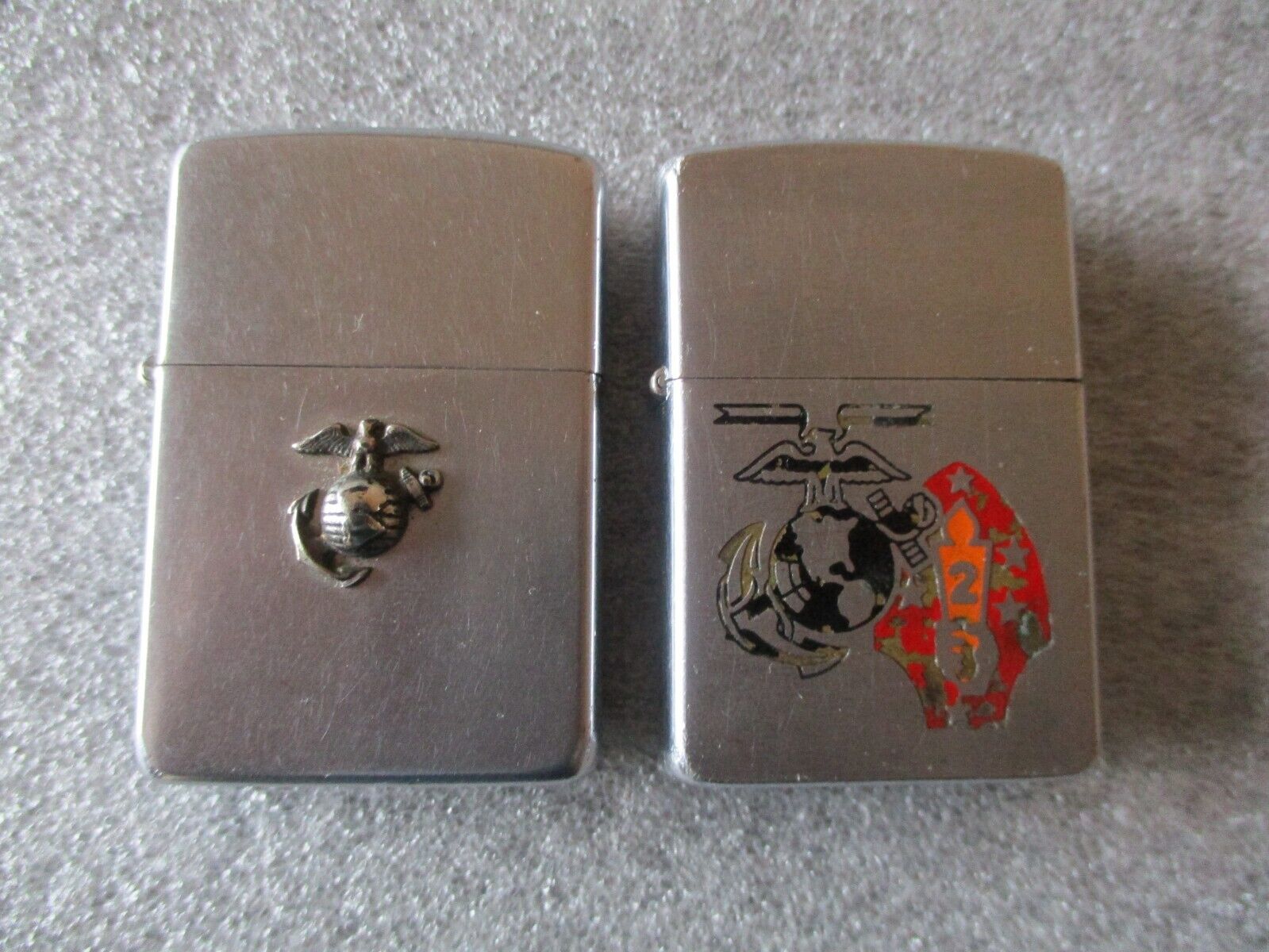 1957-1958 ZIPPO MARINE CORPS LIGHTERS (SET 2) -2ND MARINE DIVISION - GREAT COND