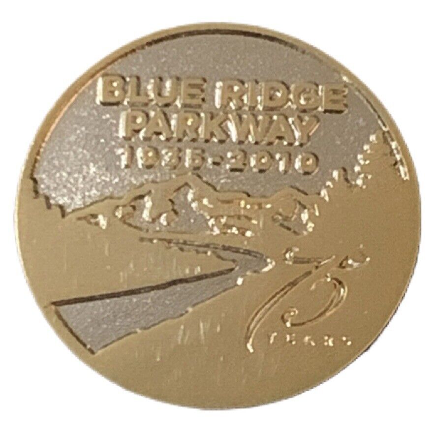 2010 Blue Ridge Parkway 75 Years Scenic Gold Tone Travel Souvenir Pin