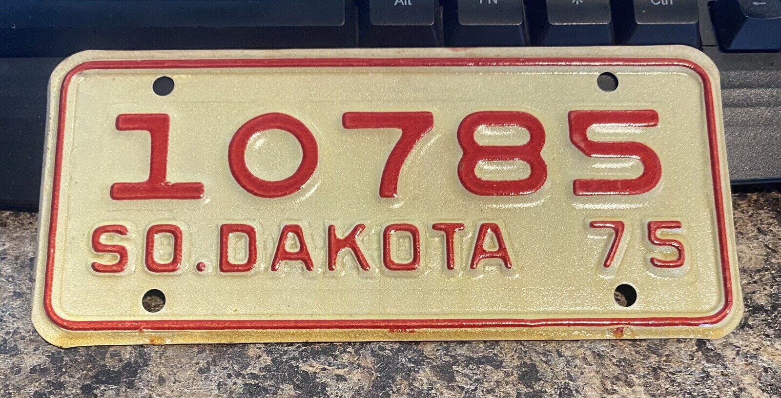 1975 South Dakota motorcycle license plate - Good Shape
