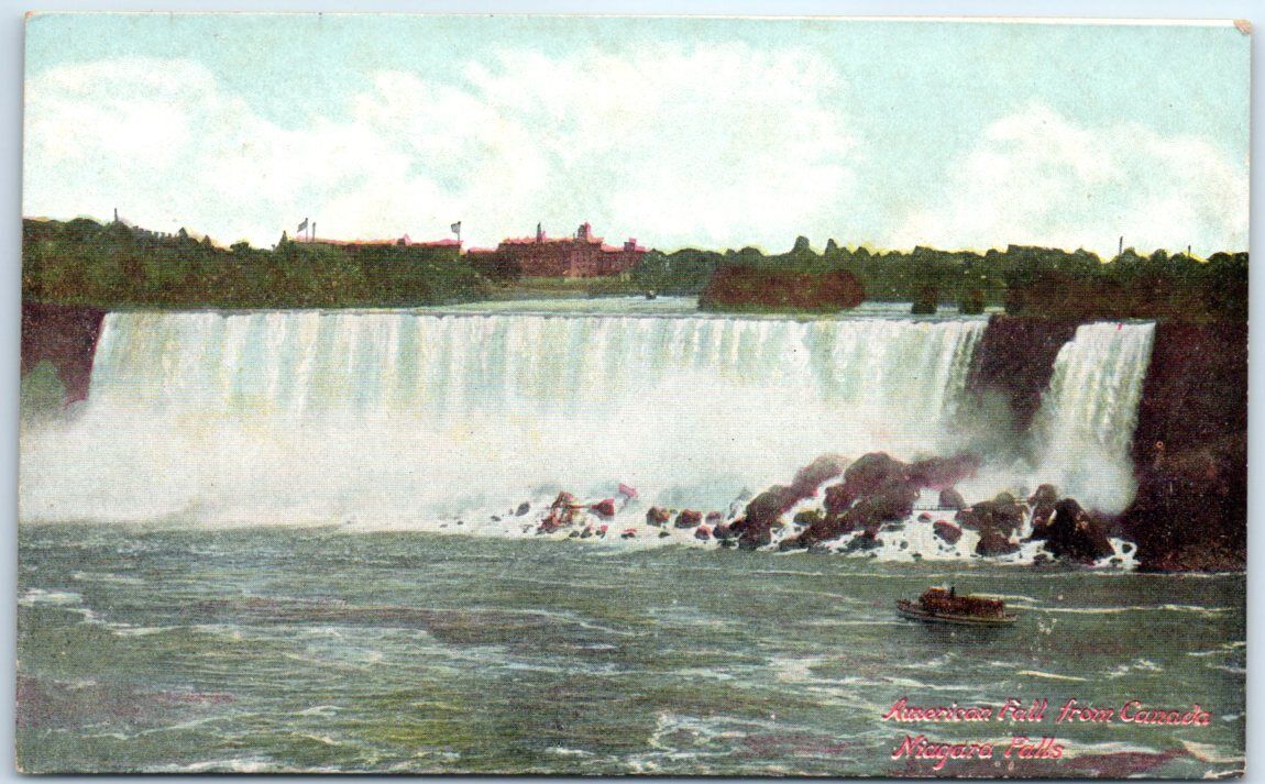 Postcard - American Falls from Cascade - Niagara Falls, New York