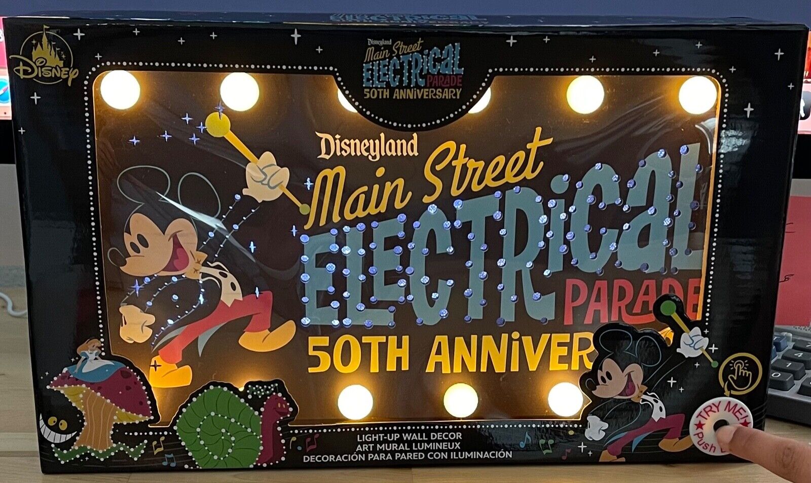 Disneyland Main Street Electrical Parade 50th Light Up Wall Sign Decor NEW