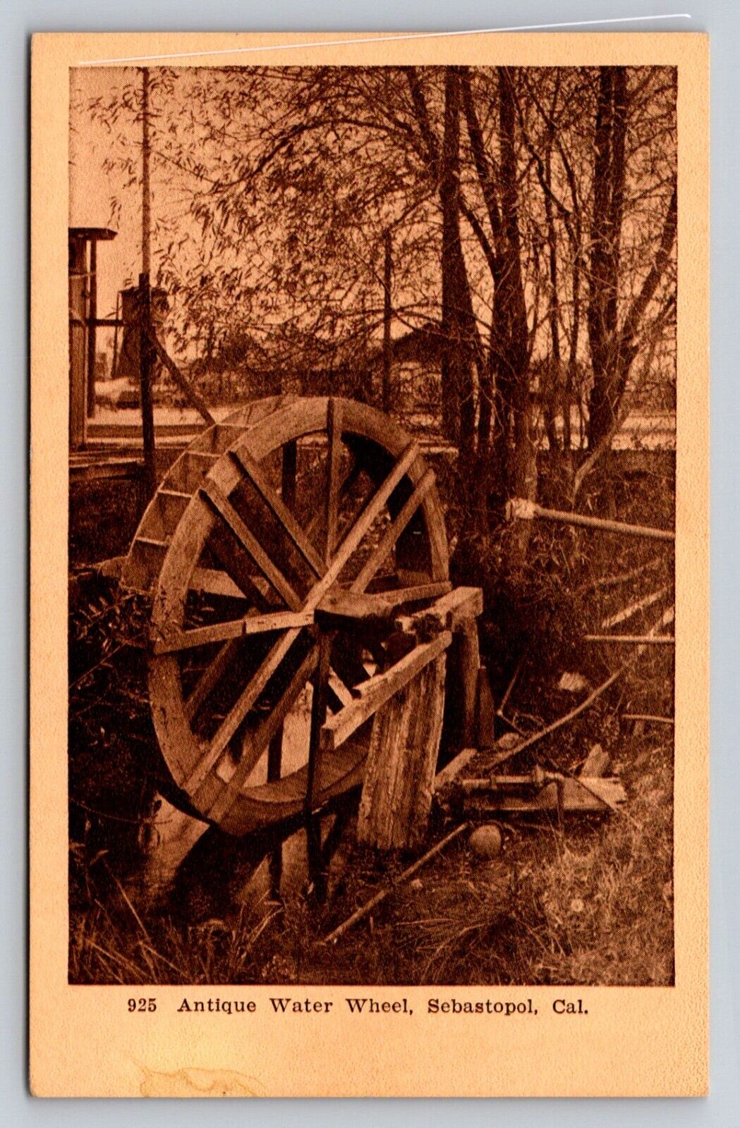 c1910 Antique Water Wheel Sebastopol California P481