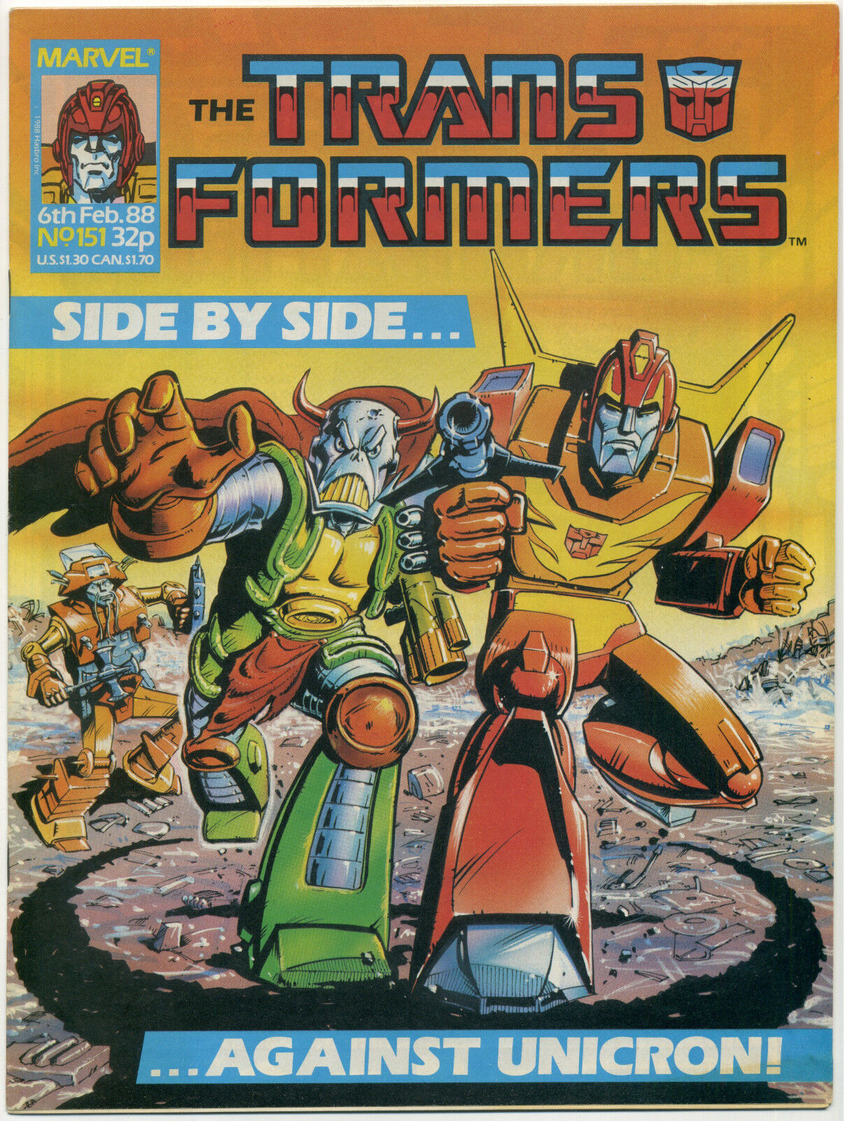 TRANSFORMERS #151; VF, Marvel UK 1988; Comic Comics; Death\'s Head