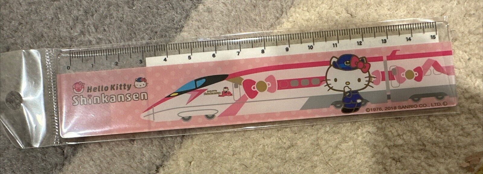 Hello Kitty Ruler Shinkansen Kyoto Train Museum Limited 15cm