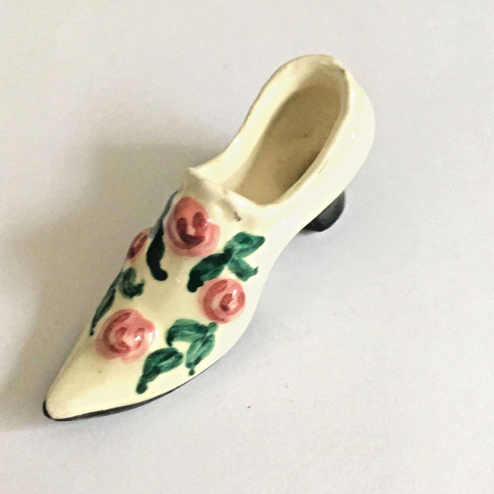 VINTAGE TINY FLORAL SHOE POINTED TOE 2 3/4\