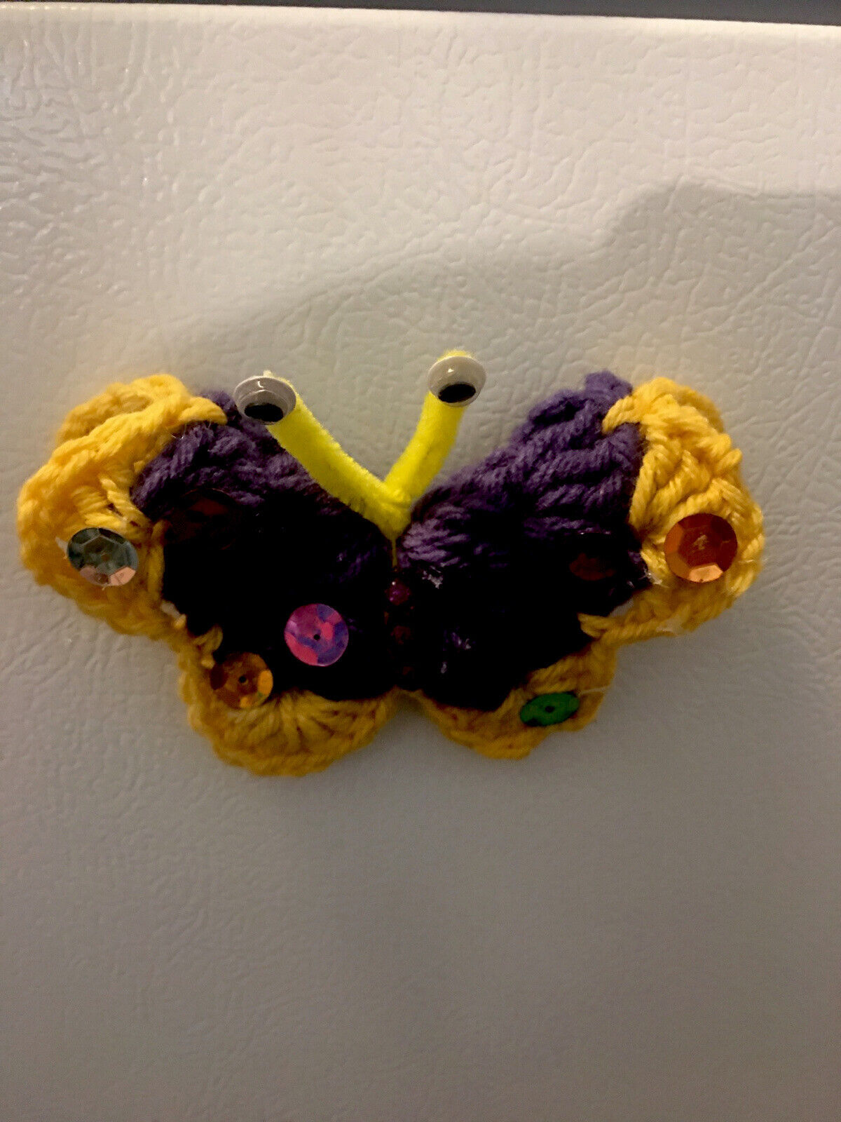 CUTE Handmade Crochet Butterfly Refrigerator Magnets - Set of 2  variety of col