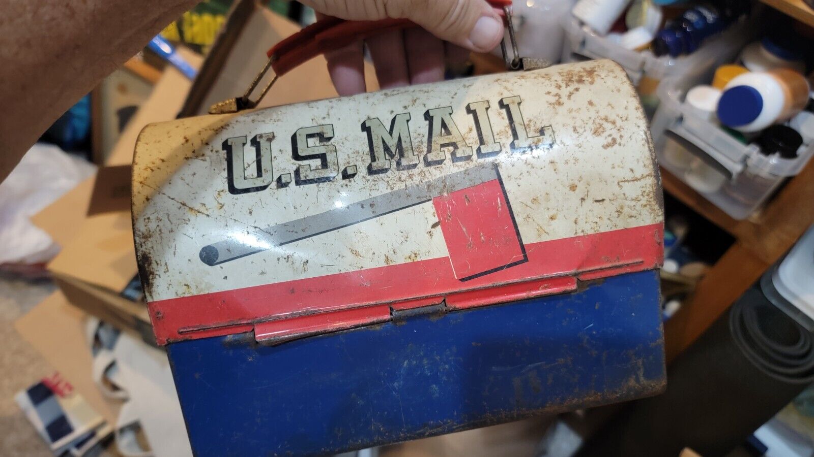 Vintage Lunch Box Metal U.S Mail Rough but Rare