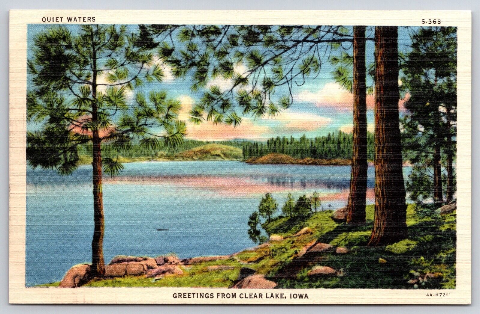 Postcard IA Scenic Greetings From Clear Lake Iowa c1934 Linen