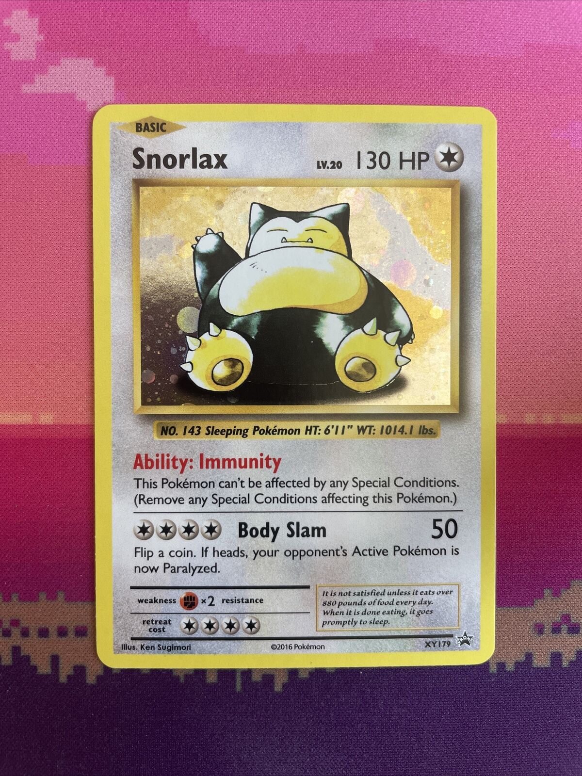 Pokemon Card Snorlax XY179 Black Star Promo Holo Near Mint Condition