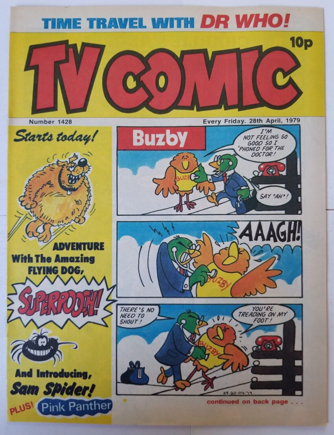 TV Comic #1428 - Apr 28 1979 VF/NM (UK newsprint) Doctor Who, Superpooch, Buzby