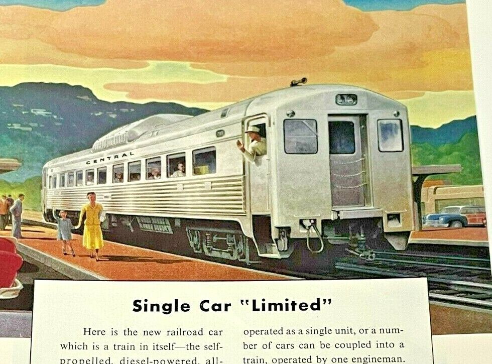 Vintage Print Ad Budd Train Leslie Ragan Central RDC Wallace Sterling Silver