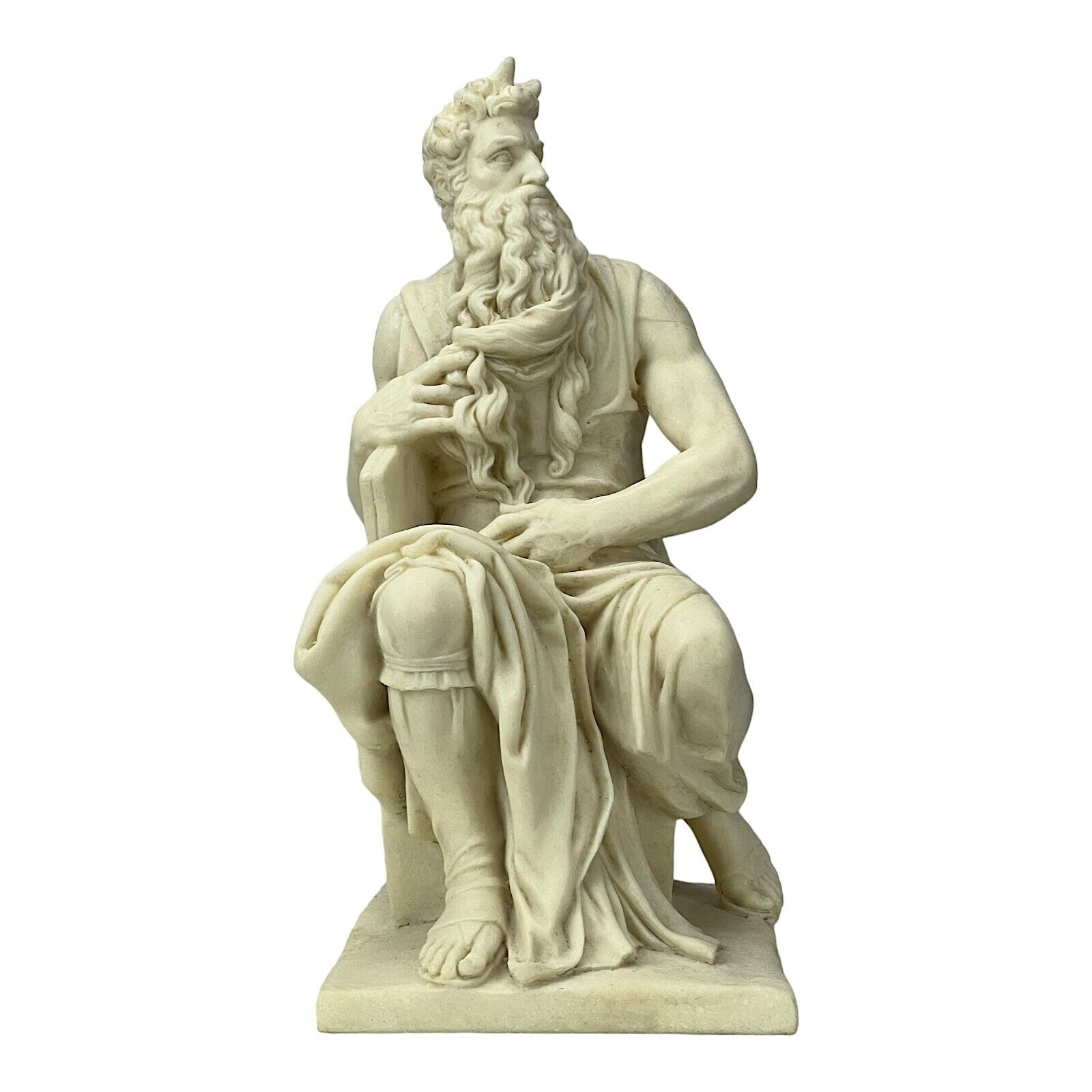 Moses Michelangelo Bonded Marble Polyresin Statue Sculpture 27 cm