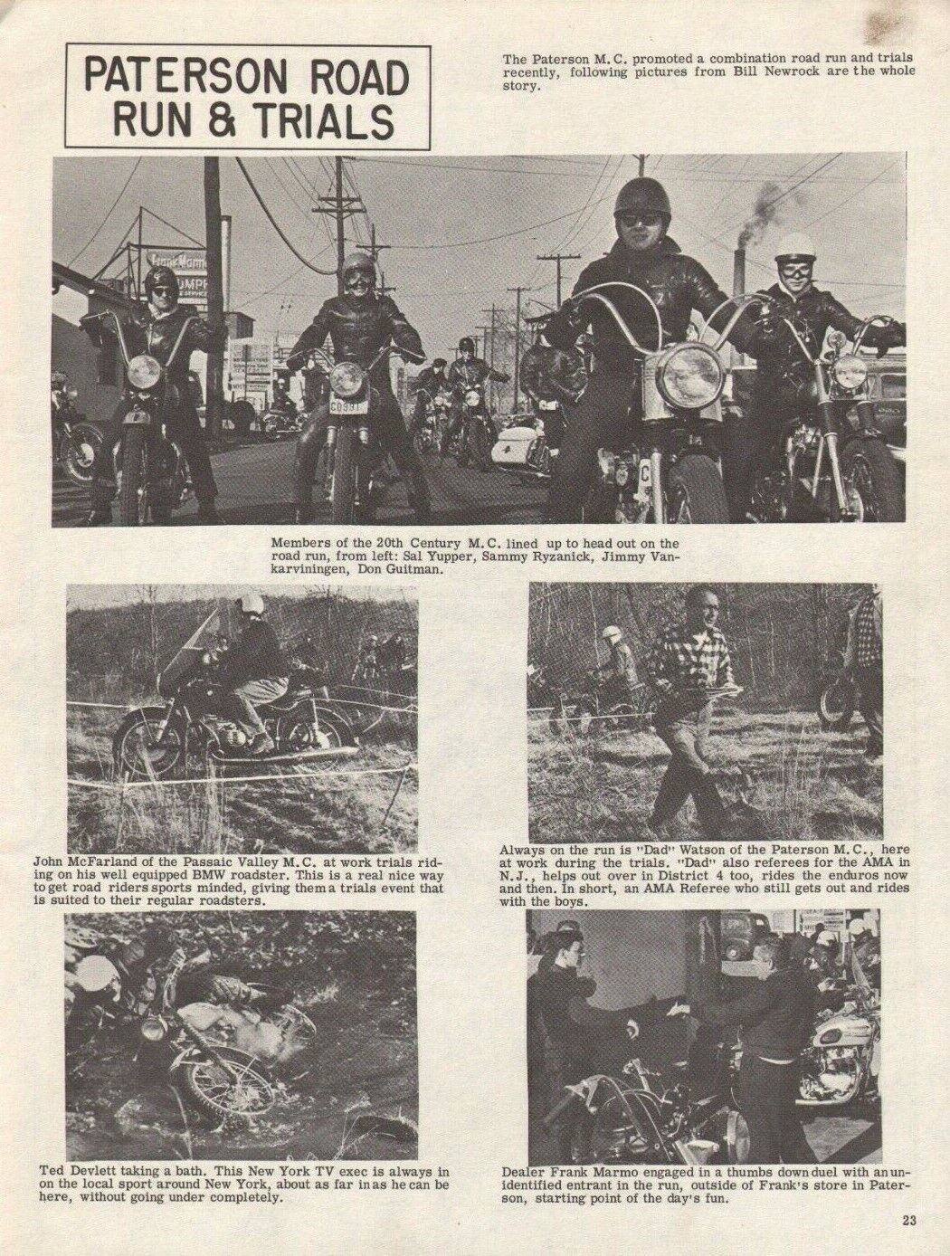 1961 Paterson New Jersey Motorcycle Club Run/Trials - Vintage Motorcycle Article
