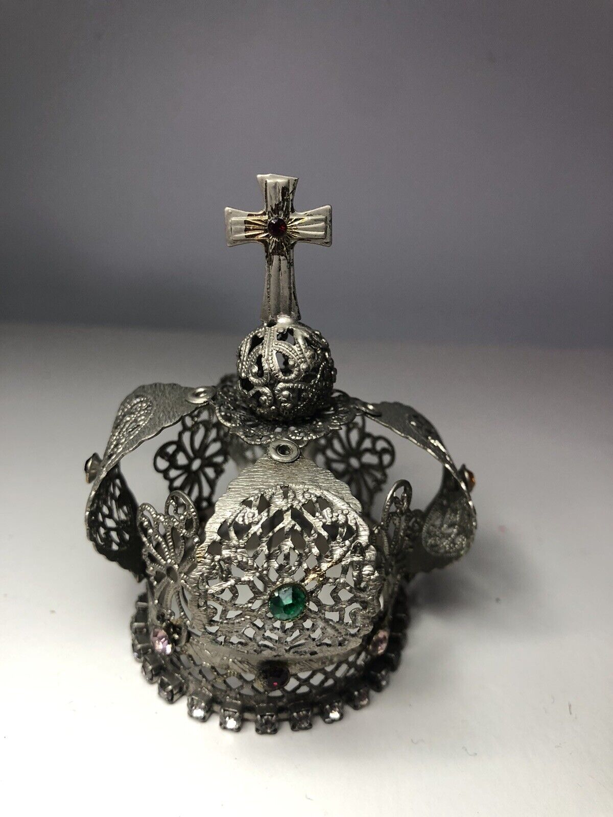 Vintage Crown With Rhinestones Figurine 
