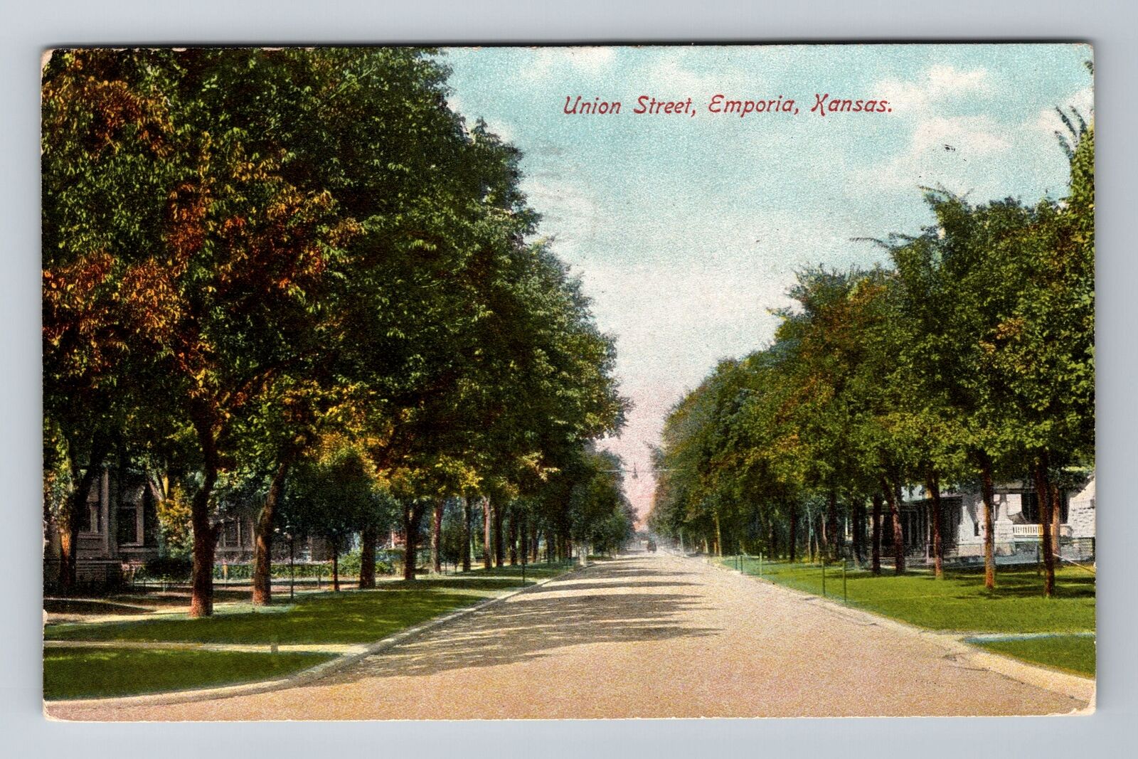 Emporia KS-Kansas, Union Street, Antique, Vintage c1907 Souvenir Postcard