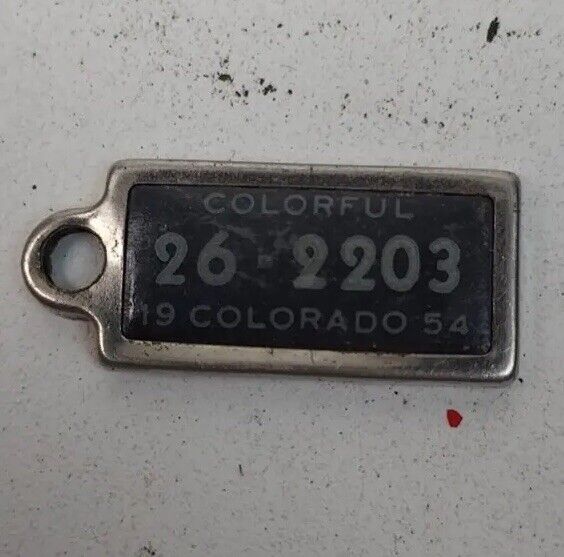 Vintage 1954 Colorado DMV License Plate Tag 26-2203