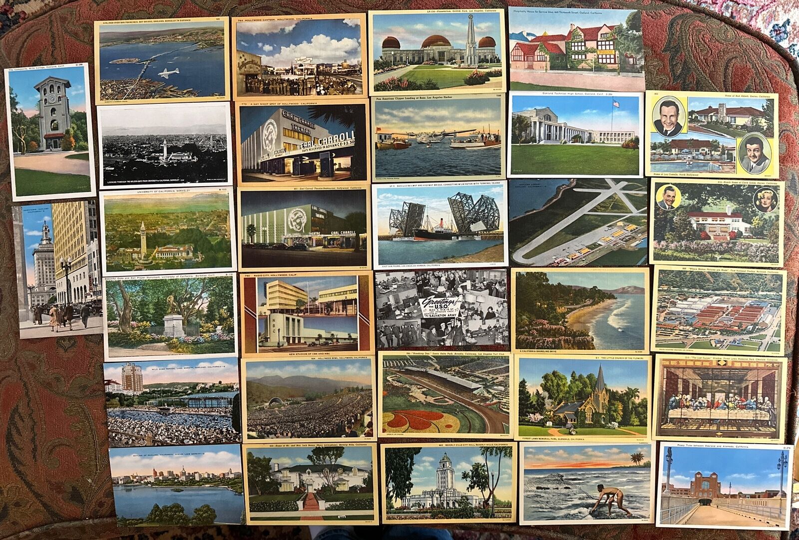 Vintage Early 1940s Postcards from California (Lot of 31)
