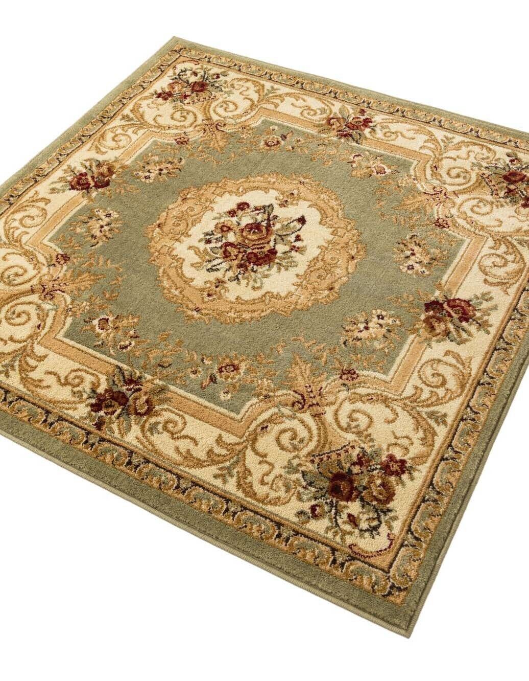 4\' x 4\' New Square Rug Green H 23508 Home Decorative Art Soft Carpet Collectible