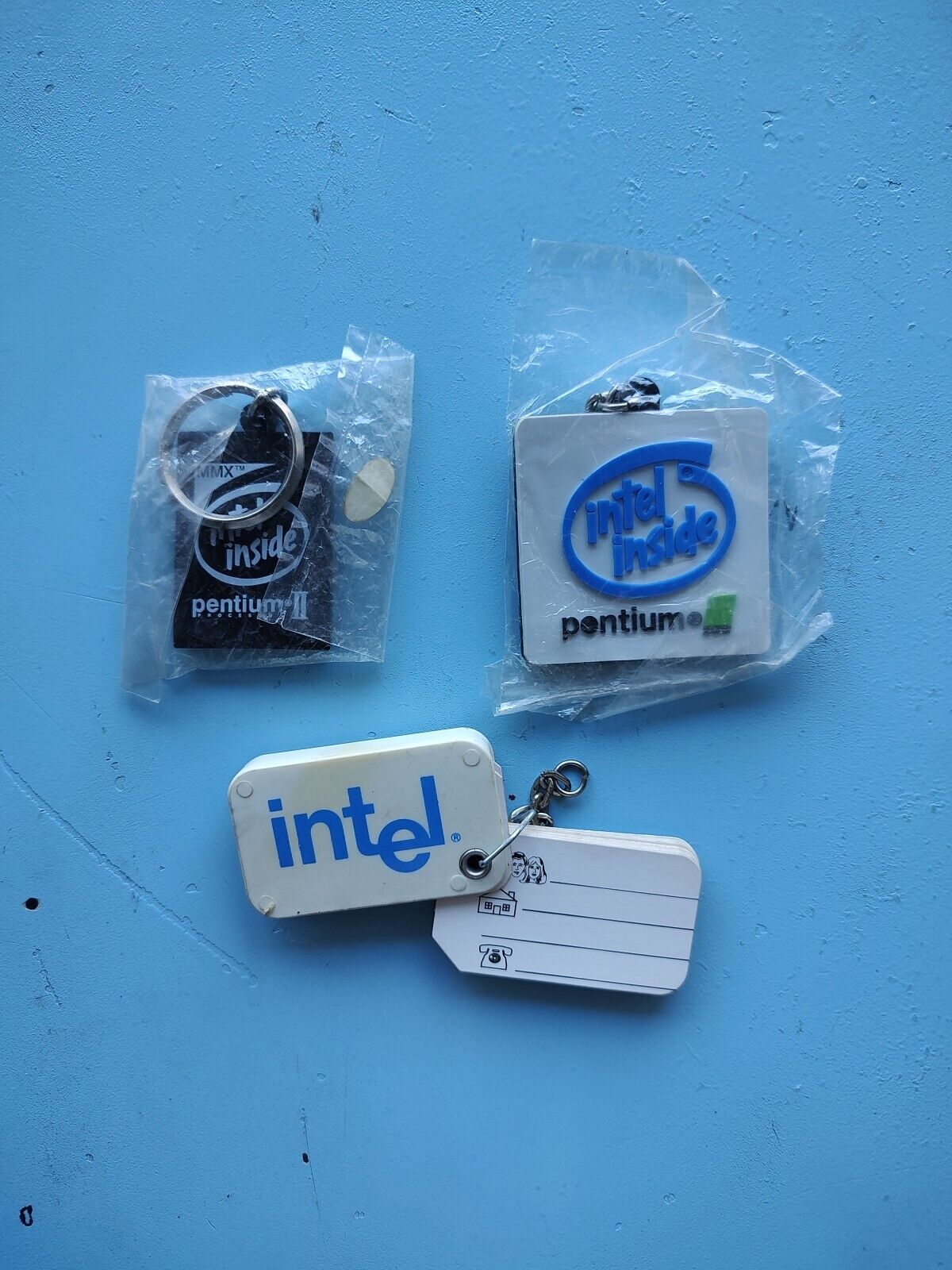 Intel Inside Pentium Chip II III Brand New NOS Key Chain Lot Rare + Address Book