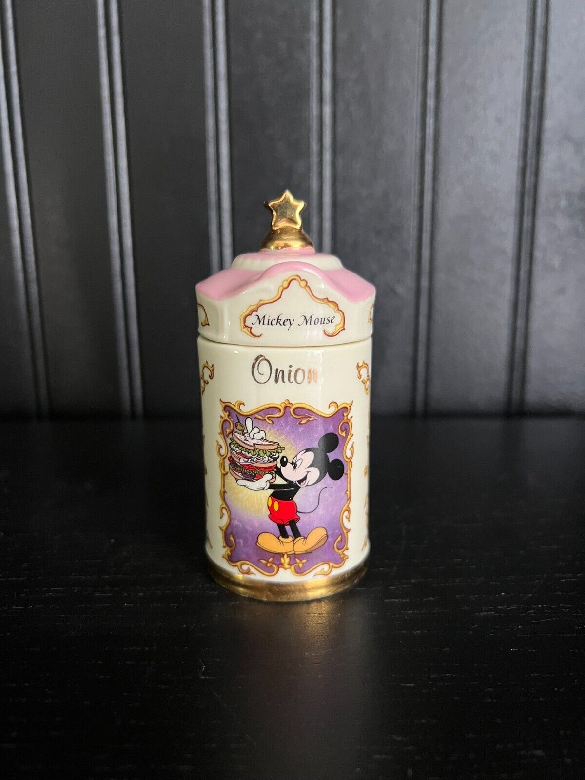Vintage Lenox 1995 Walt Disney Spice Jar Collection  Mickey Mouse Onion