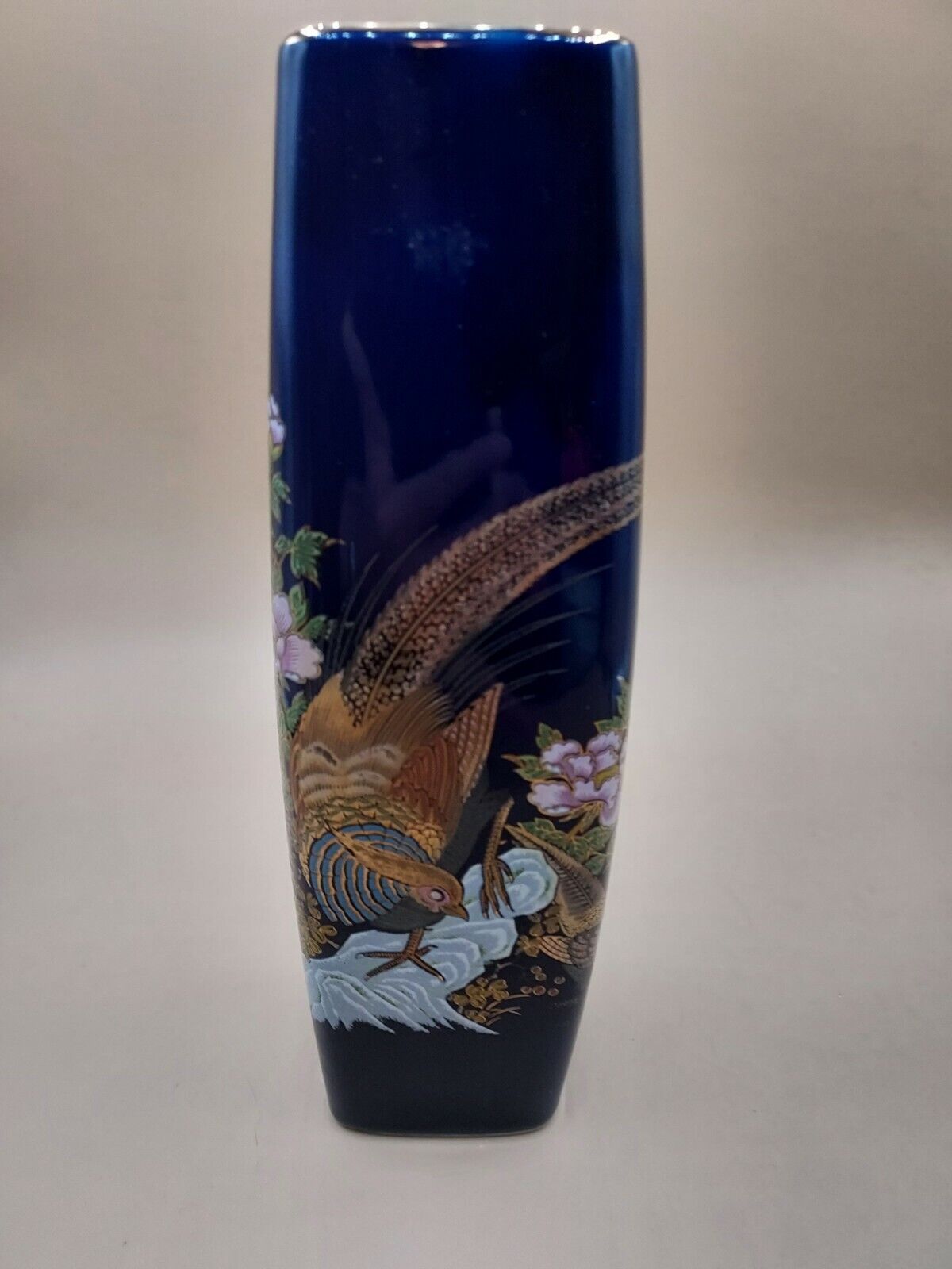 Vintage Interpur Vase Colbart Blue/ Pheasant design