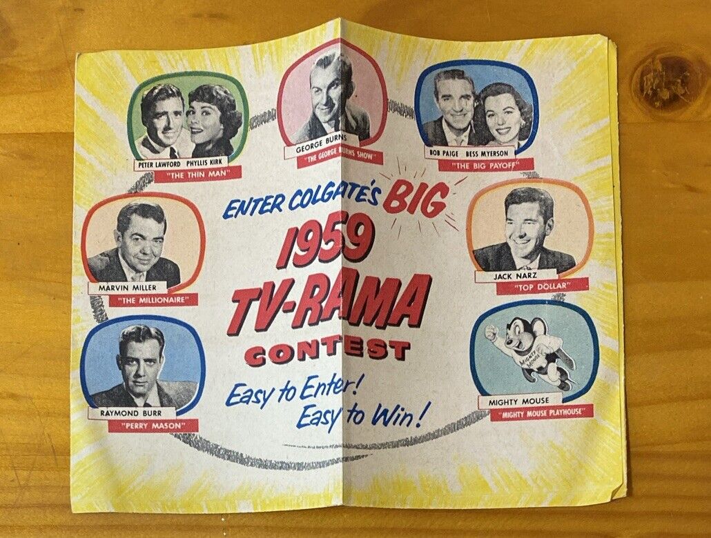 1959 Colgate Advertisement TV Rama Contest