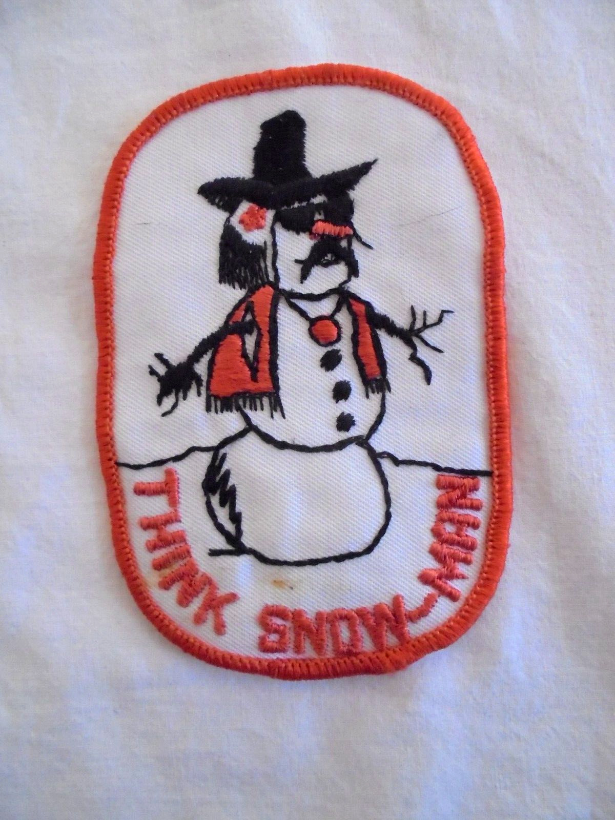 Vintage Hippie / Hippy Snowman - Think Snow-Man Snowmobile? Patch