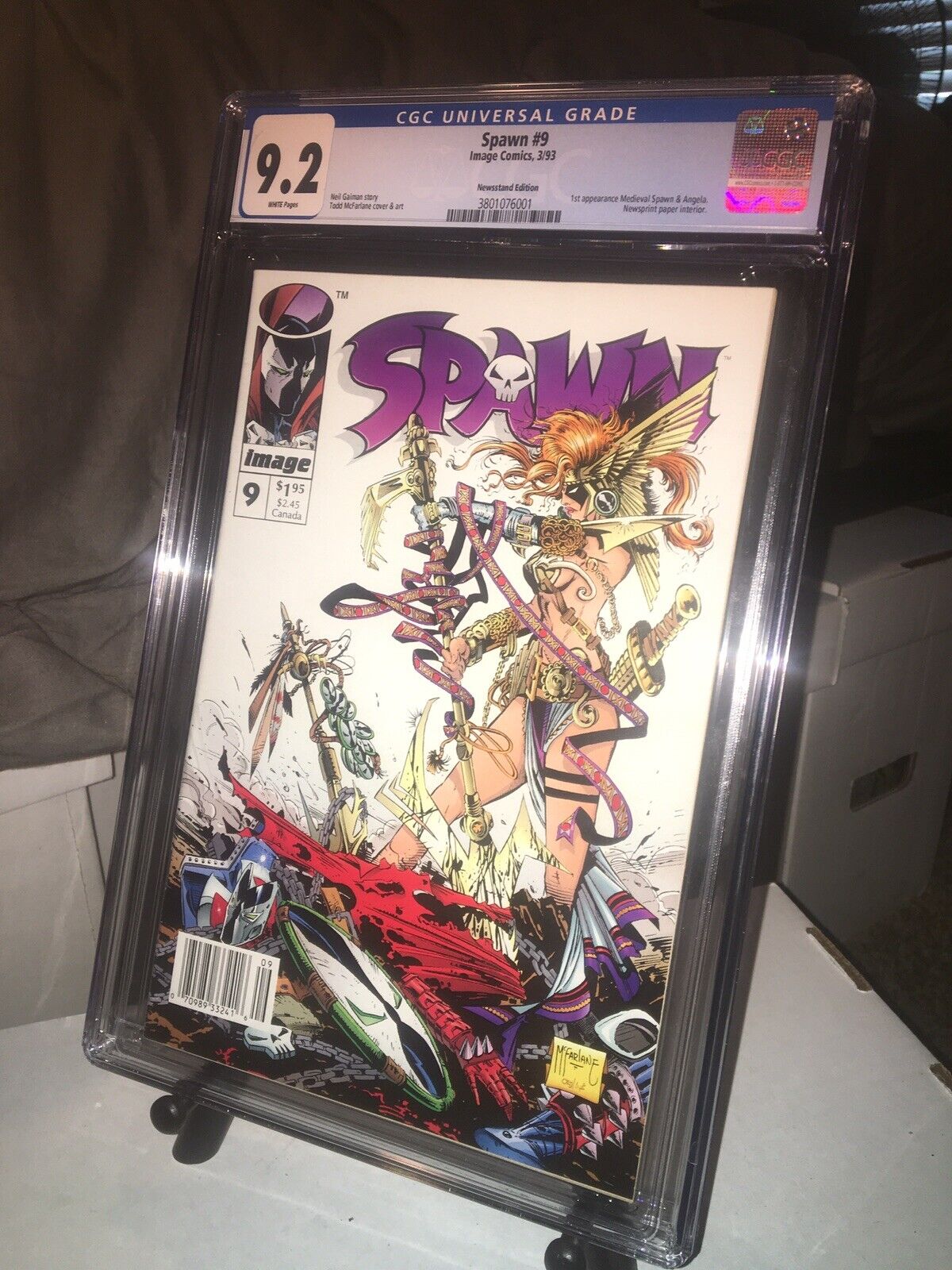 Spawn #9 - CGC 9.2 - First Appearance Of Angela  And Medieval Spawn - Newsstand