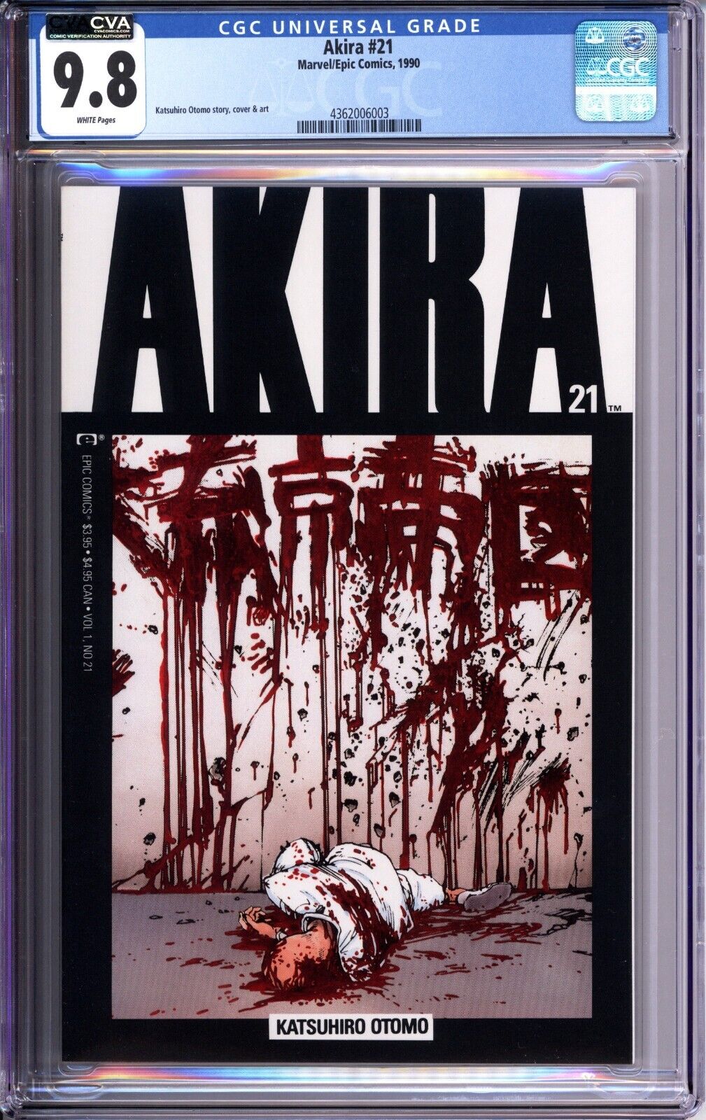 Akira #21 CGC 9.8 white pages Marvel Epic comics CVA exceptional 4362006003