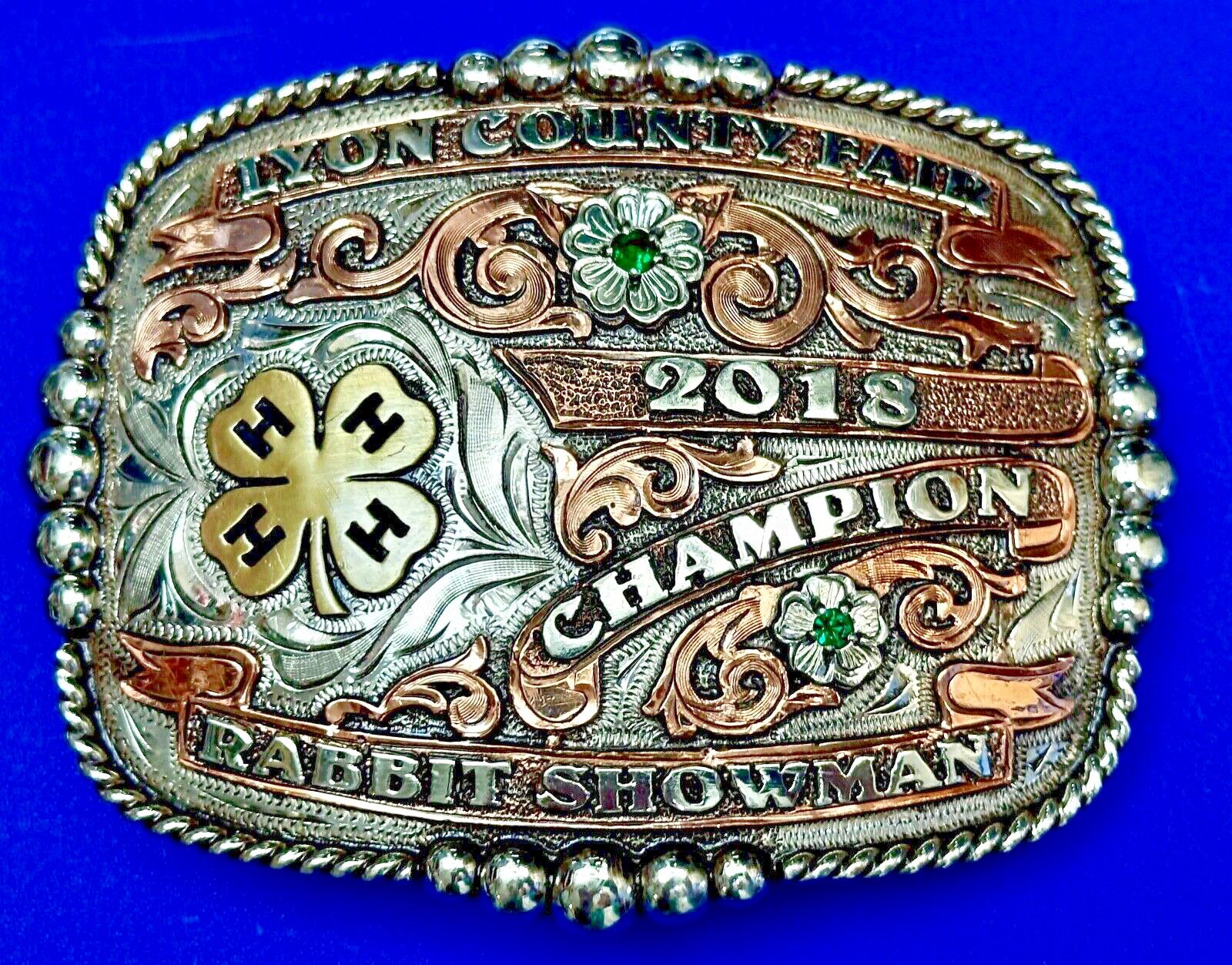 Lyon County 4H Fair 2018 Champion Rabbit Showman Trophy Belt Buckle