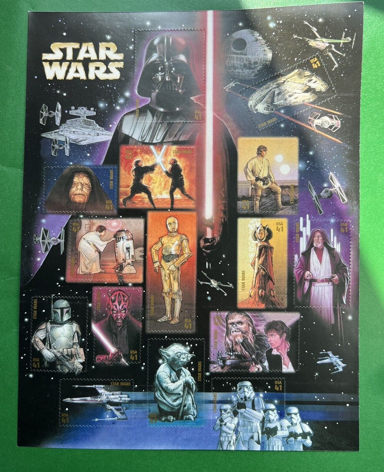 Lucasfilm Ltd. 2007 Star Wars USPS Sheet 41 cents Stamps- Unused
