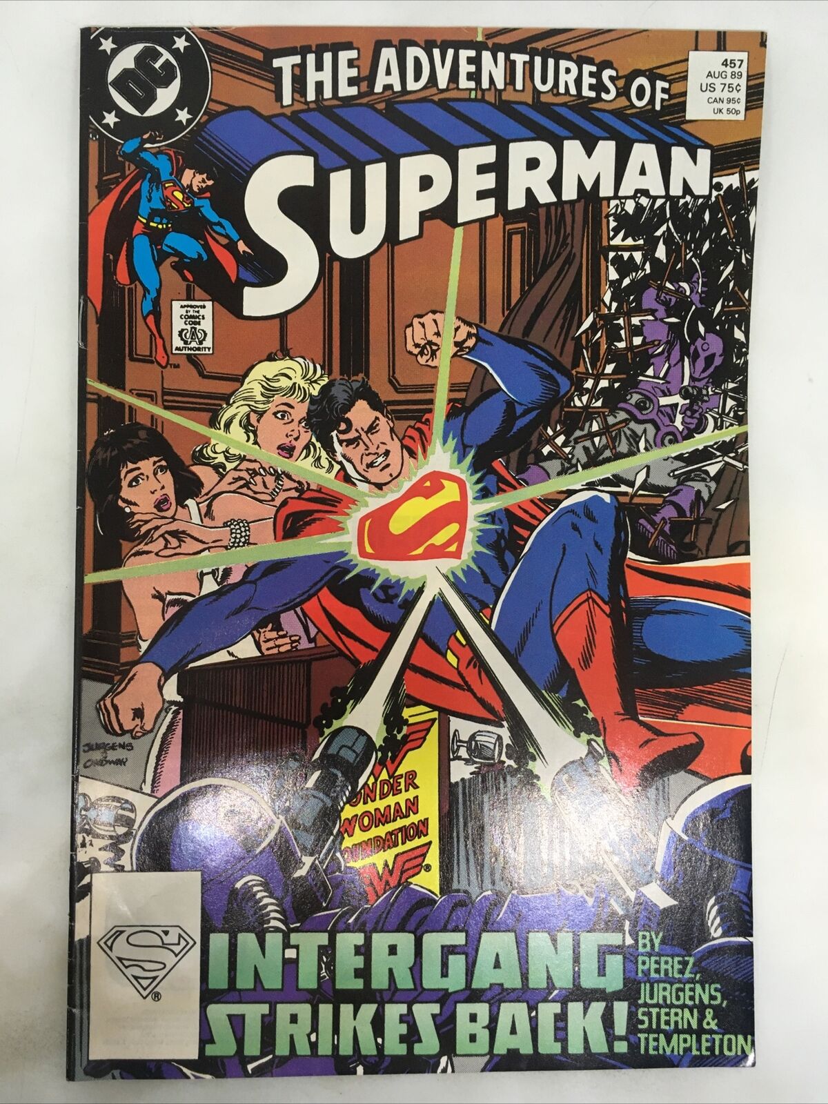 DC Comics The Adventures Of Superman August 1989 NO#457 Comic Book Comicbook