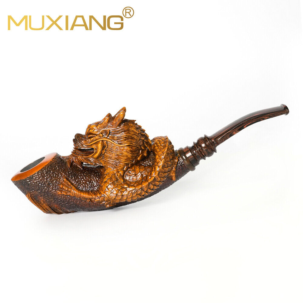 Briar Dragon Pipe Handcrafted High-end Tobacco Smoking Pipe Rusticated Pipe