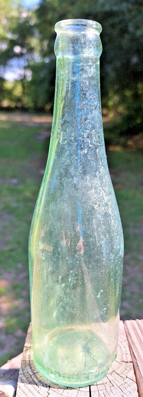 Vintage COBLE  Columbia SC PEPSI COLA BOTTLE  Embossed  Green Glass Pop Top 12oz