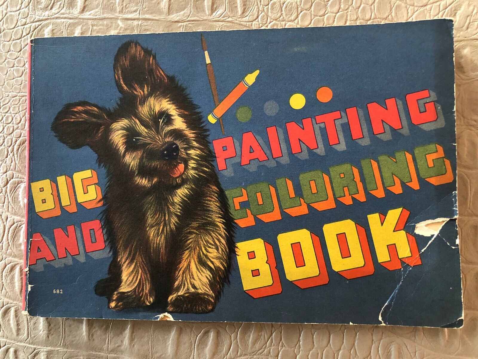 Antique Children’s Coloring Book Scottie Dog 
