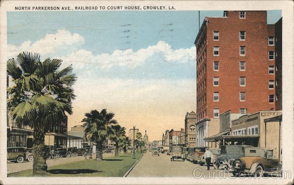 1933 Crowley,LA North Parkerson Ave.,Railroad to Court House Tichnor Louisiana