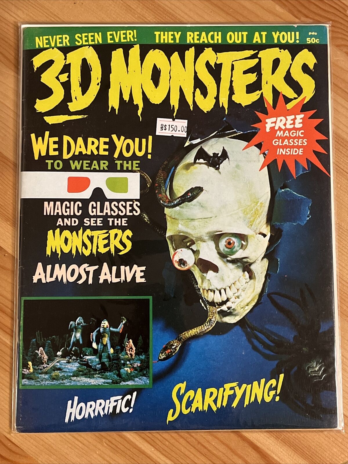 3-D Monsters #1, SUPER RARE 1964 SILVER Age Comic  w/ Glasses High Grade