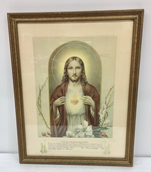 Vitg 1955 Consecration of the Family to the Sacred Heart Jesus Framed Print