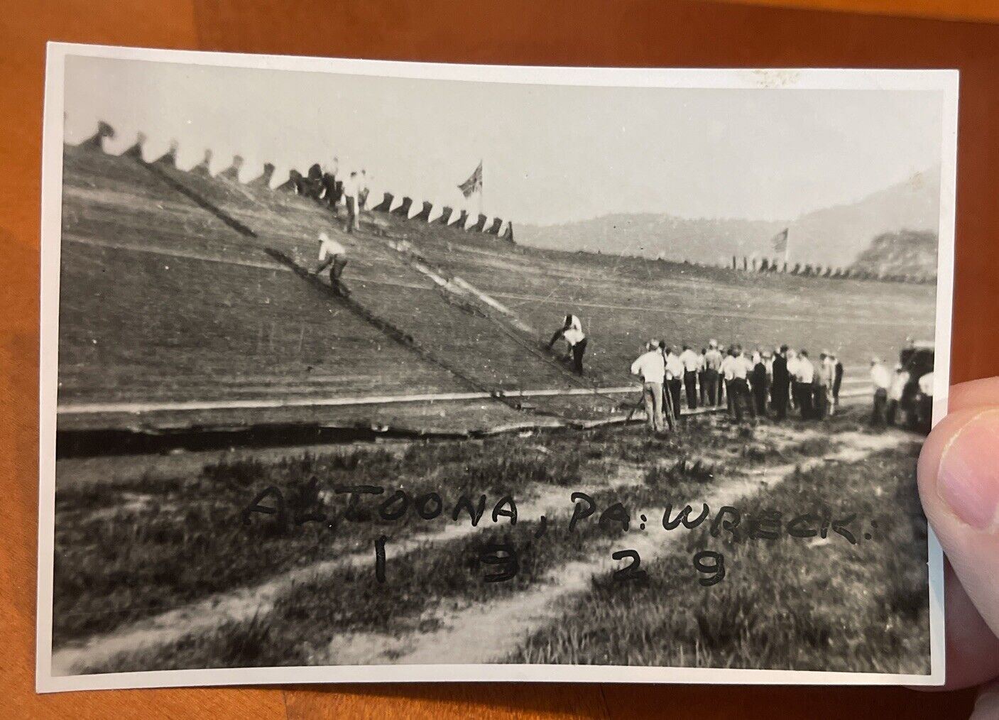 Vintage Auto Race Photo, Ray Keech Tragic Wreck at Altoona PA 1929
