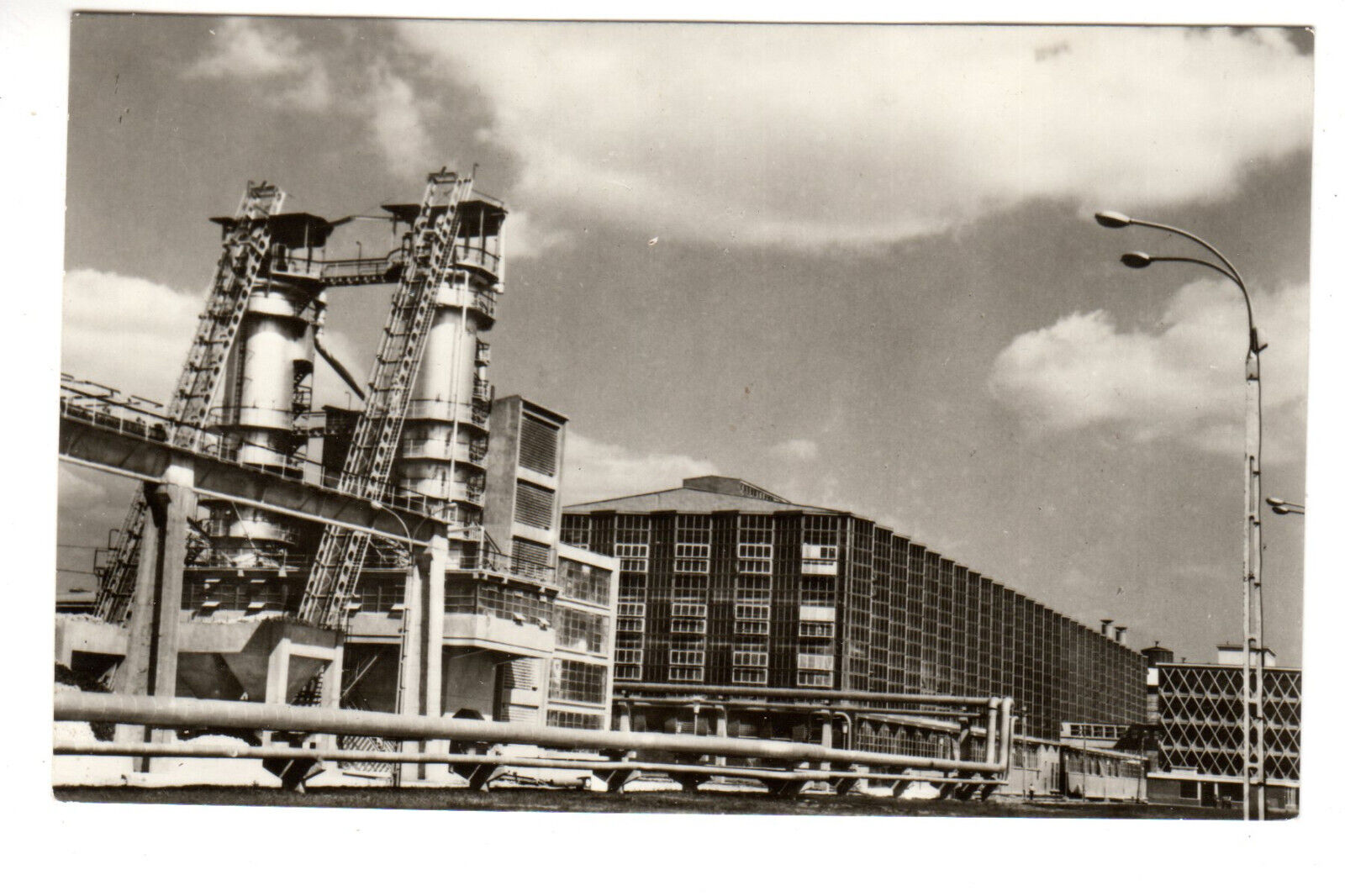 RPPC Postcard: Sugar factory, Buzau, Romania - architecture (Fabrica de zahar)