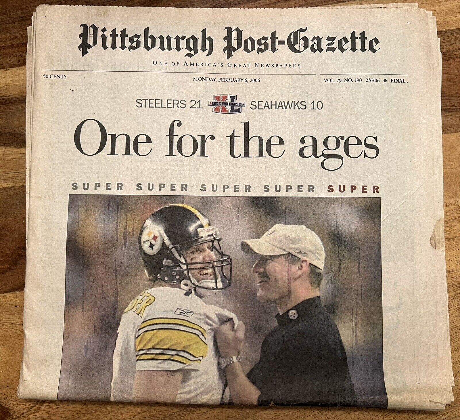 Pittsburgh Post-Gazette Steelers NFL Super Bowl XL One For The Ages (2006)