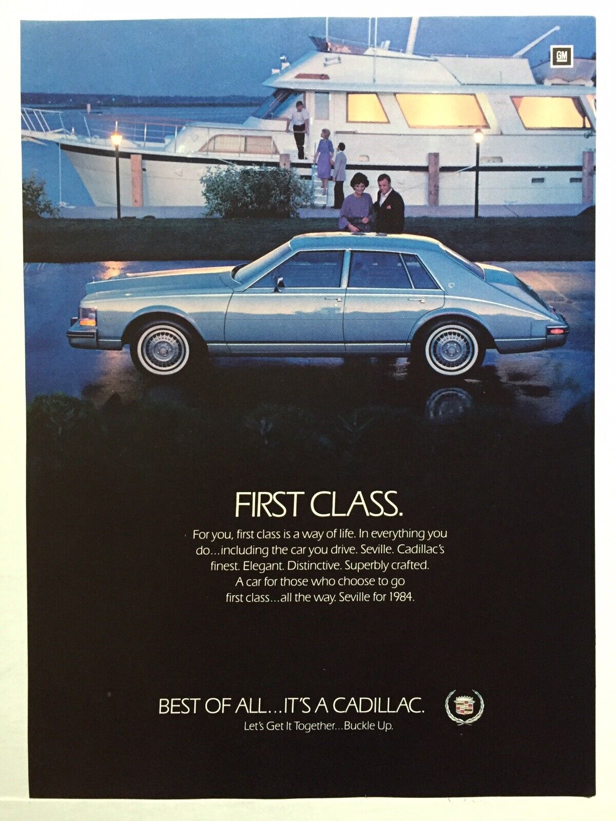 1980’s Cadillac Seville Car PRINT AD Caddy In Good VINTAGE CONDITION