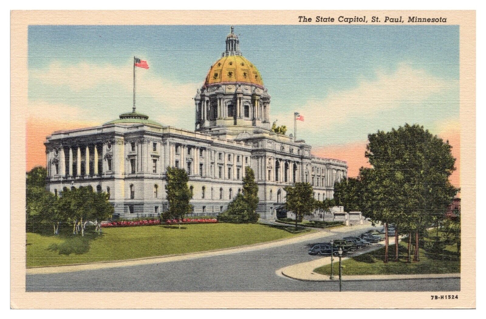 St. Paul Minnesota State Capitol Vintage Postcard Unused Linen