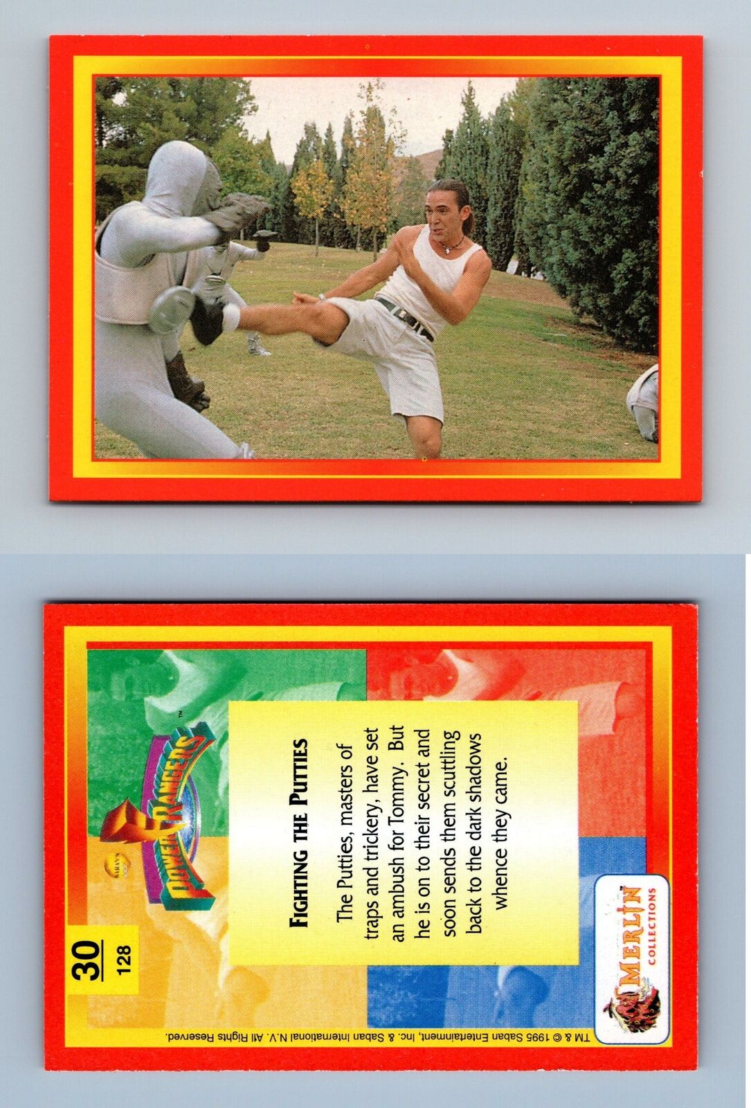 Fighting The Putties #30 Power Rangers 1995 Merlin Trading Card