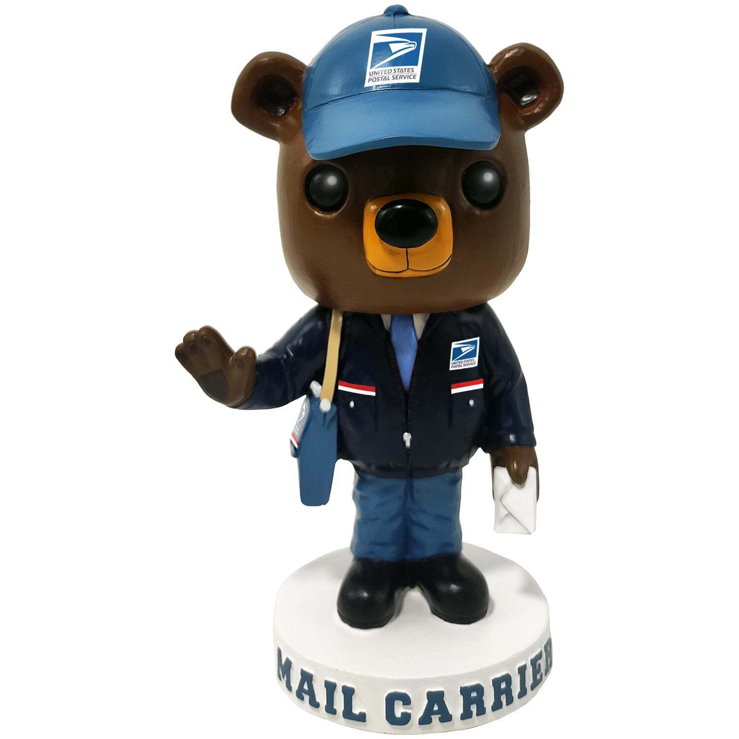 Bear Mail Carrier USPS United States Postal Service Mail Carrier Bobblehead