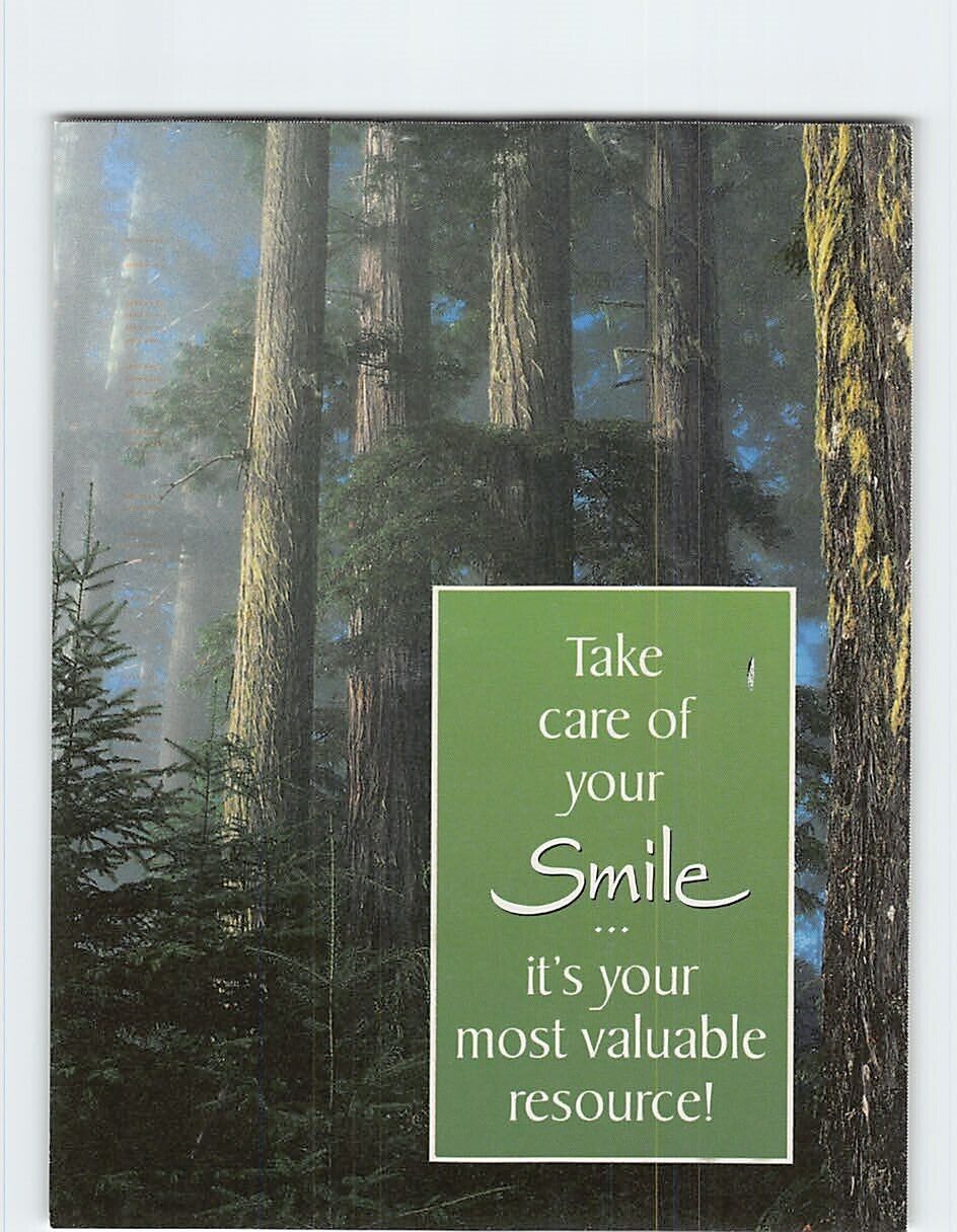 Postcard Dental Appointment Card with Quote and Trees Nature Scene