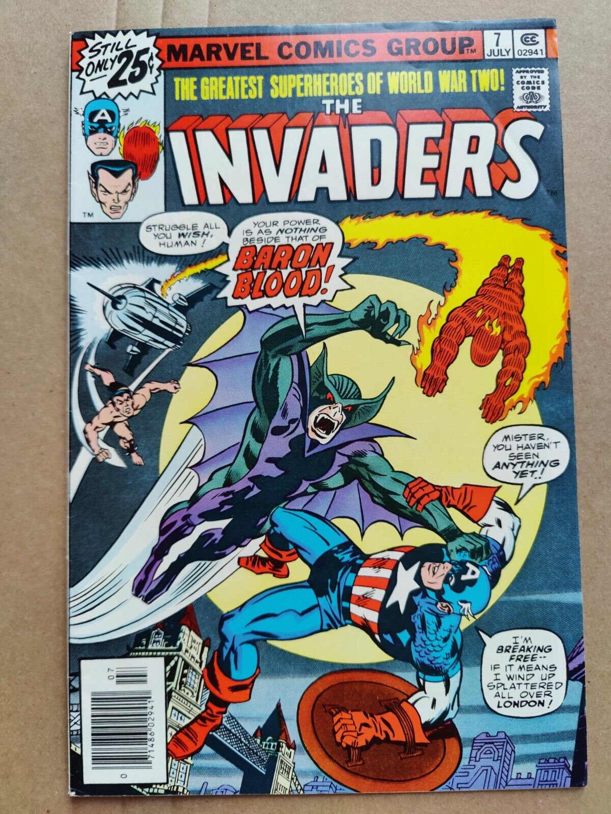 Invaders 7 FN 1st Baron Blood Union Jack Marvel Namor Midgrade 