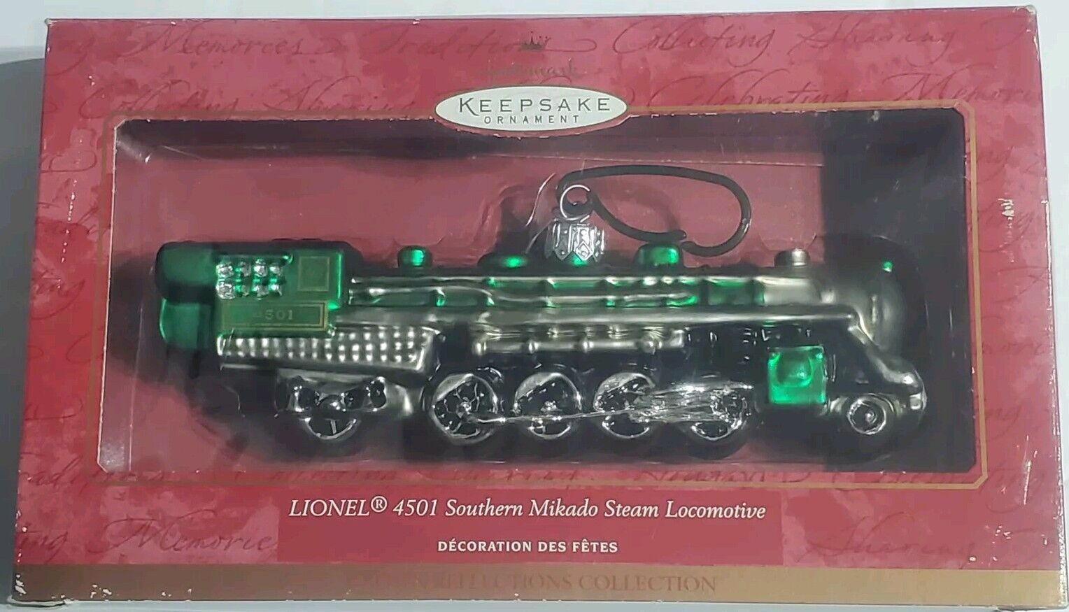 HALLMARK LIONEL Train Mikado Steam Locomotive Engine Christmas Ornament w/Box